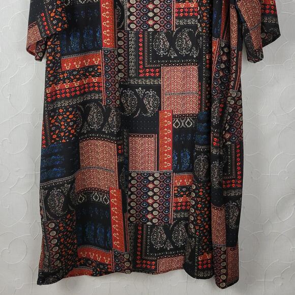 PinkBlush Womens‎ Kimono Cover Up Size L Black Brown Bandana Paisley Print Open - Picture 9 of 9